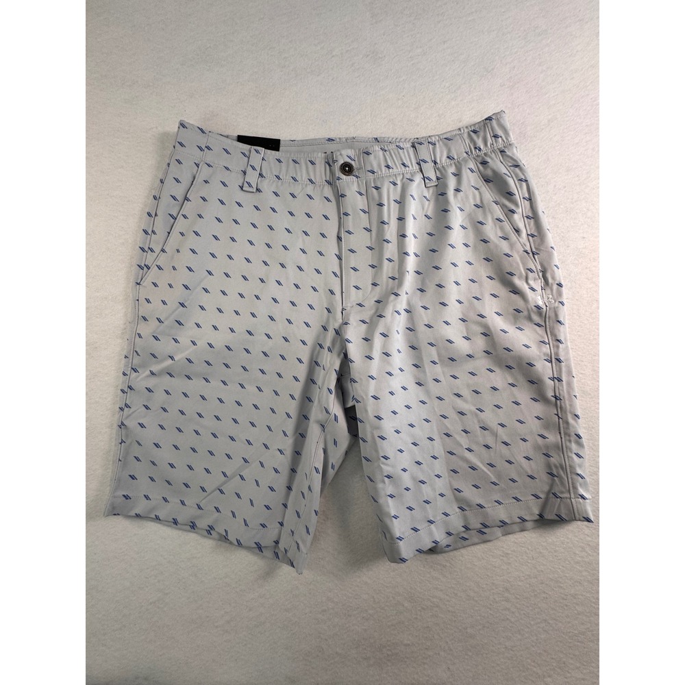 Under Armour Mens Grey Blue Geometric Print Golf Shorts 11 Inseam 38 1373982-014